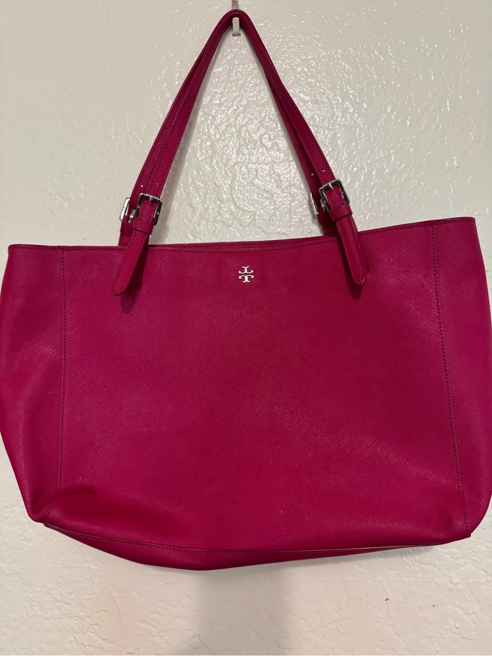 Tory Burch Fuchsia Leather Tote